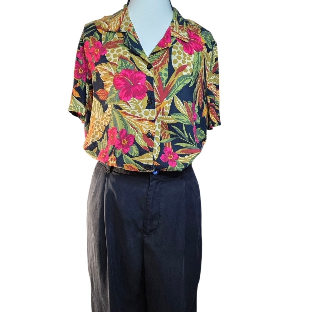 Requirements Tropical Leaf Print Shirt - Picture 2 of 9